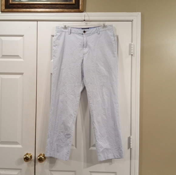 Izod Straight Fit Blue Striped Men's Pants Size 36X32 - Picture 2 of 4